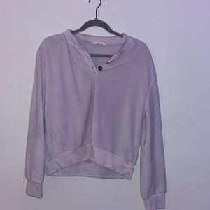 Size small. Light purple. Soft material. Used but good condition.
